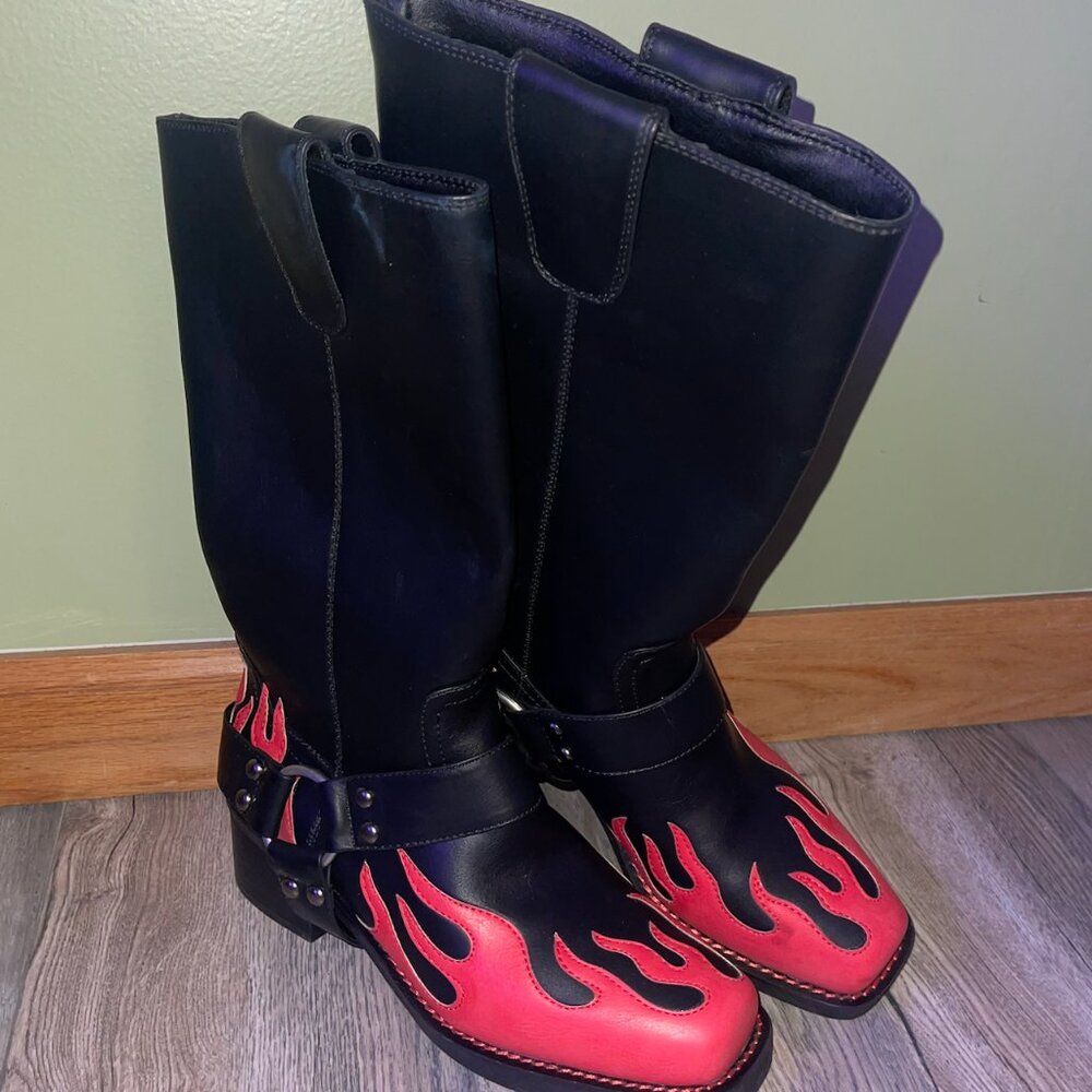 FLAME BIKER BOOTS